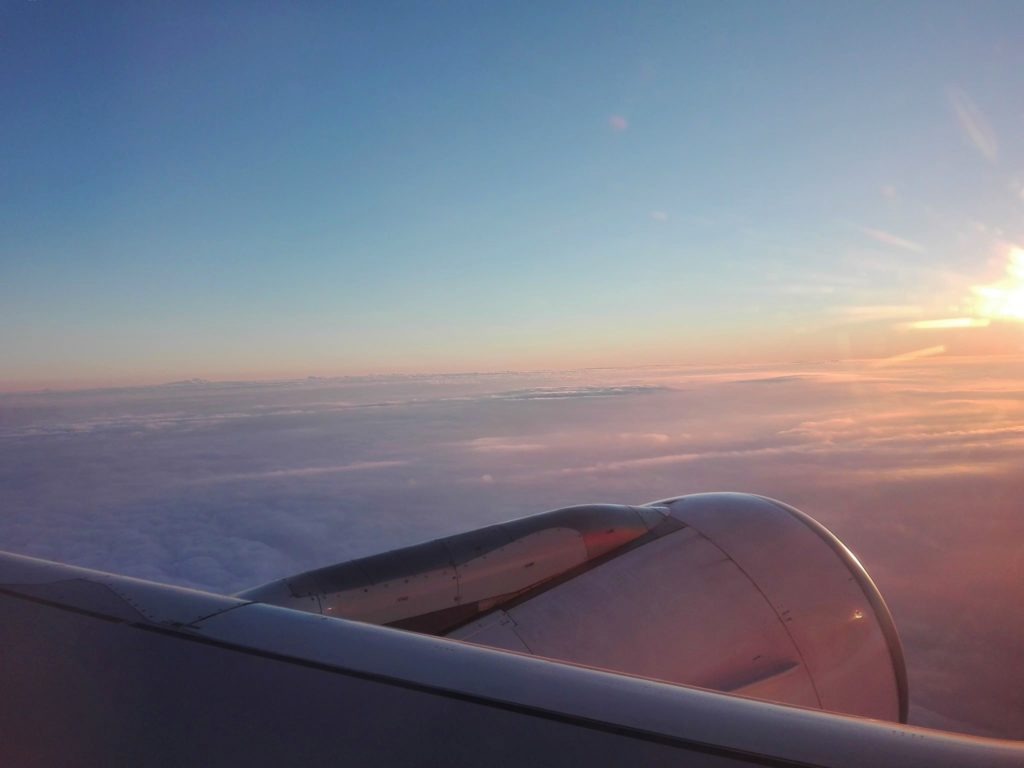 widok z okna samolotu