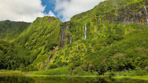 Azory, Azores, Flores, wodospad, waterfall, cascata